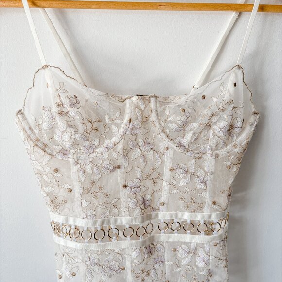 For Love And Lemons | Cream Floral Lace Bodysuit - Picture 3 of 8